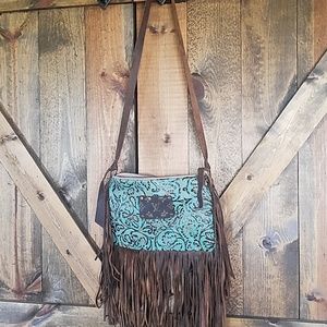 Fringe louis Vuitton upcycled purse